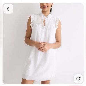 J. Crew garden White Sleeveless Ruffle Dress soft gauze Size XL